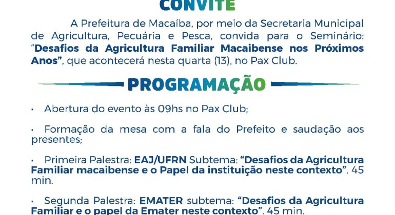 Desafios da Agricultura Familiar macaibense nos Próximos anos